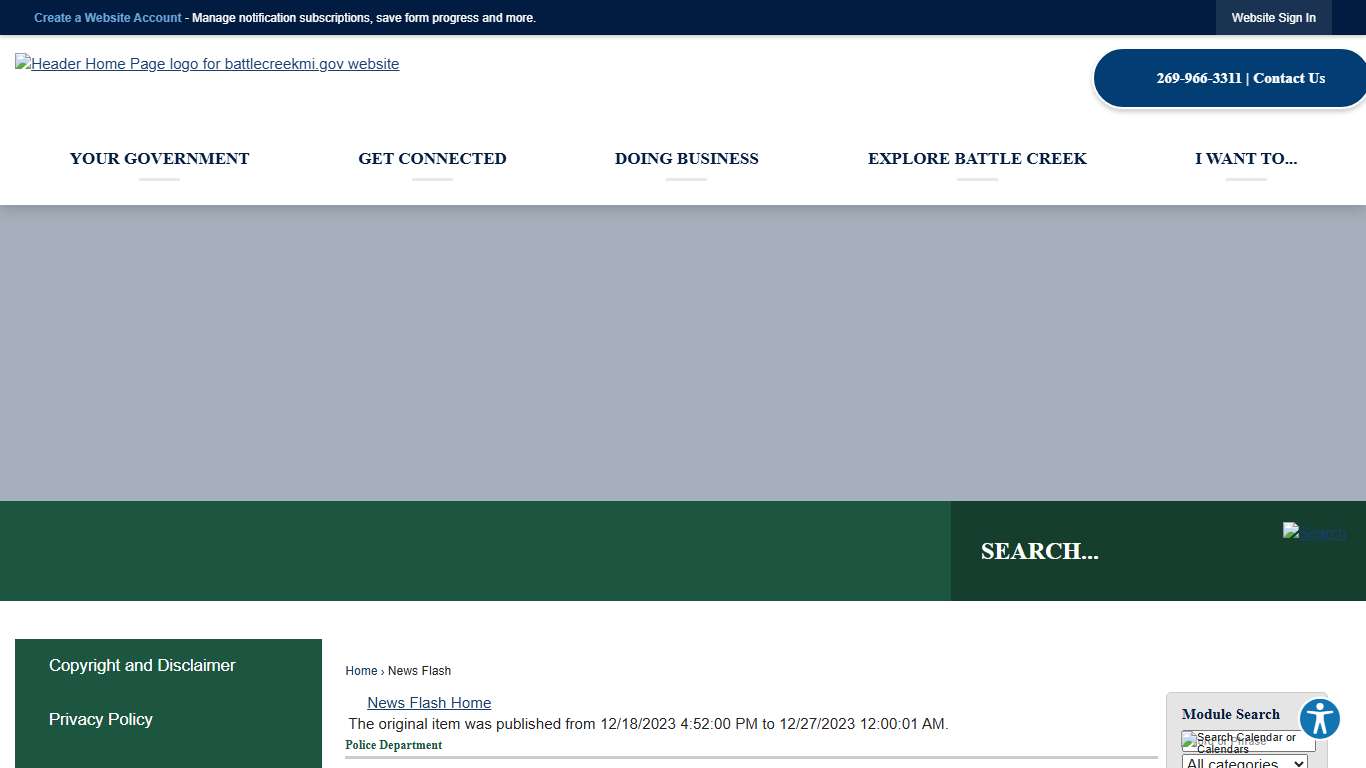 News Flash • Battle Creek, MI • CivicEngage